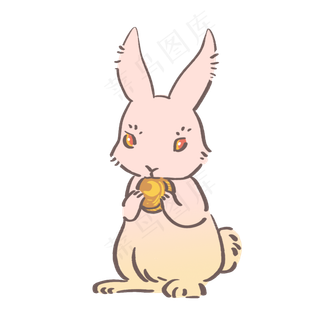 粉色动物兔子中秋
