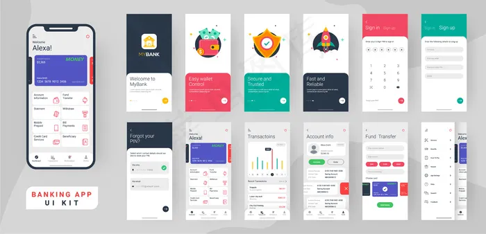 银行应用程序appui工具包。eps,ai矢量模版下载