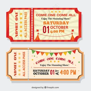 复古风格的马戏团门票