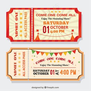 复古风格的马戏团门票