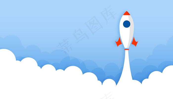 有烟或云的火箭发射背景eps,ai矢量模版下载