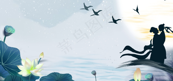 爱在浪漫七夕情人节背景