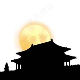 中秋节故宫角楼的月亮