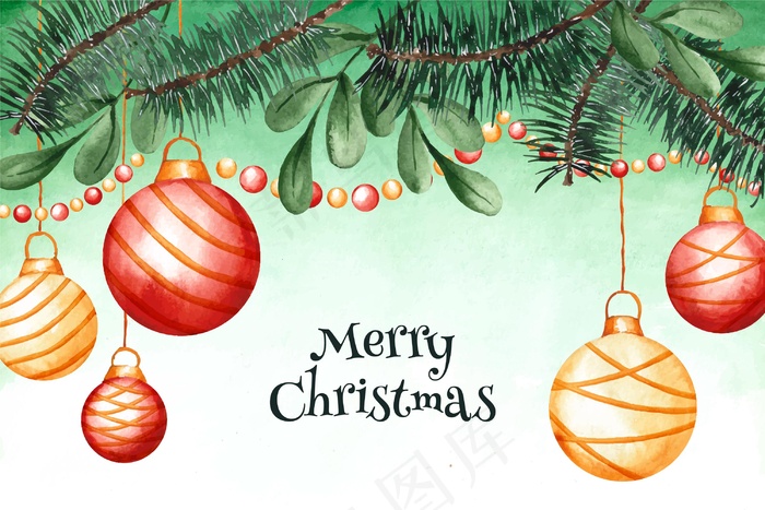 水彩画圣诞背景