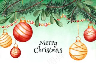 水彩画圣诞背景