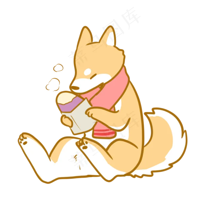 柴犬与烤红薯(2100X2100(DPI:300))psd模版下载