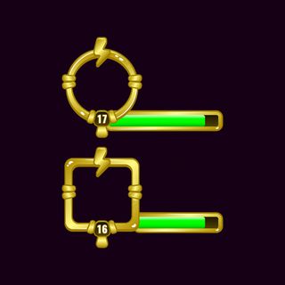 能量雷霆游戏界面边框，带关卡和进度条