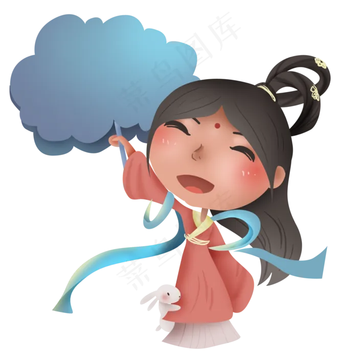 中秋节嫦娥和玉兔(2000X2000(DPI:300))psd模版下载