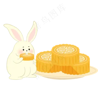 月饼兔子中秋节