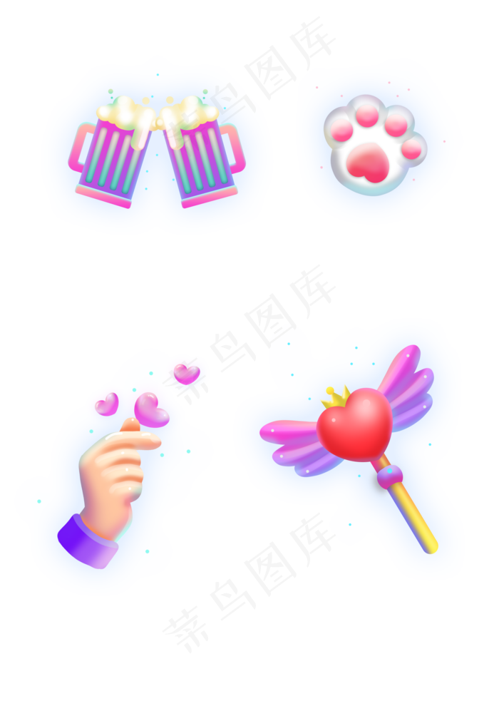 荧光抖音直播礼物(2000X2848(DPI:300))psd模版下载