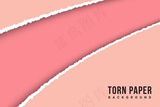 粉色撕破纸背景插图模板设计