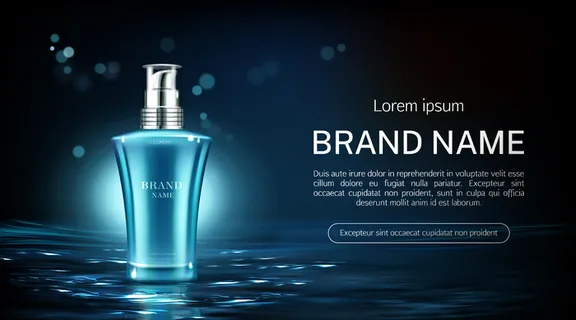化妆品泵瓶横幅banner