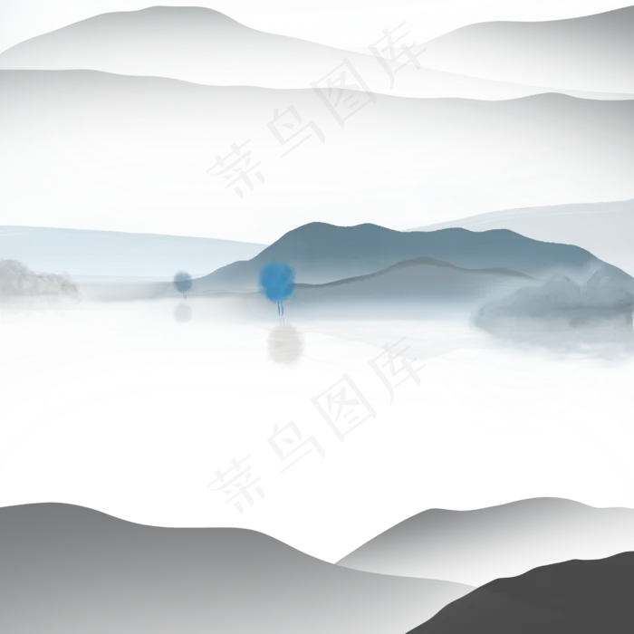 山水画(2500X2500(DPI:300))psd模版下载