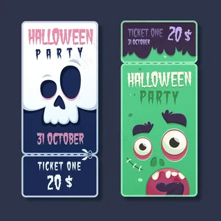 平面设计恐怖万圣节门票