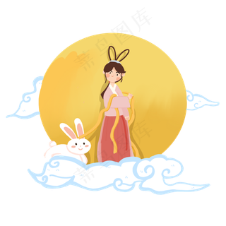 中秋佳节可爱的仙女嫦娥PNG