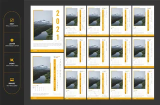 挂历模板，日期规划器，新年快乐日历