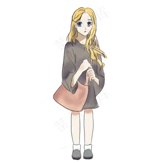 手绘简约风可爱的女生png格式