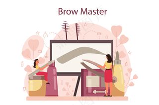 美眉大师和设计师的概念。打造完美眉毛的大师。