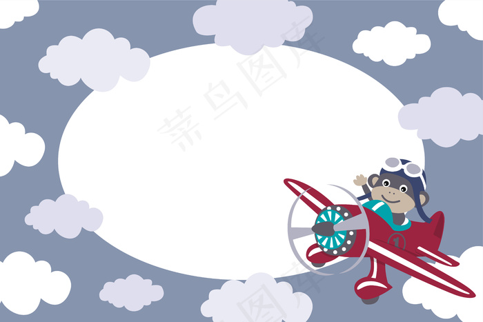 猴子驾驶飞机的相框