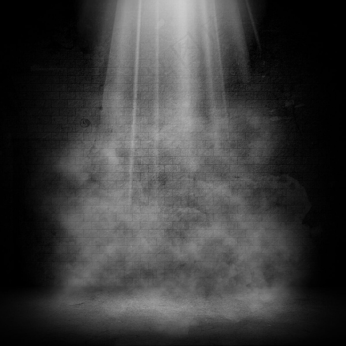 带有聚光灯和烟雾效果的3d垃圾房内部