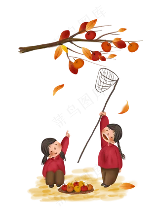 秋分摘苹果的女孩