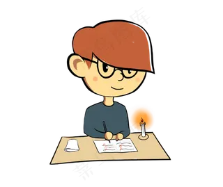 教师节快乐老师改作业男老师蜡烛