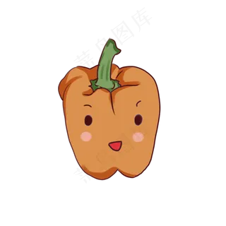 手绘卡通立秋拟人辣椒