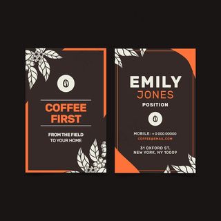 咖啡厅垂直名片