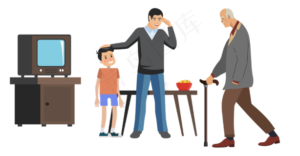 重阳节家人团聚免抠图