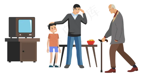重阳节家人团聚免抠图