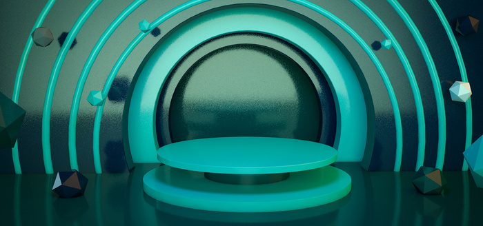 C4D科技618光束产品舞台背景