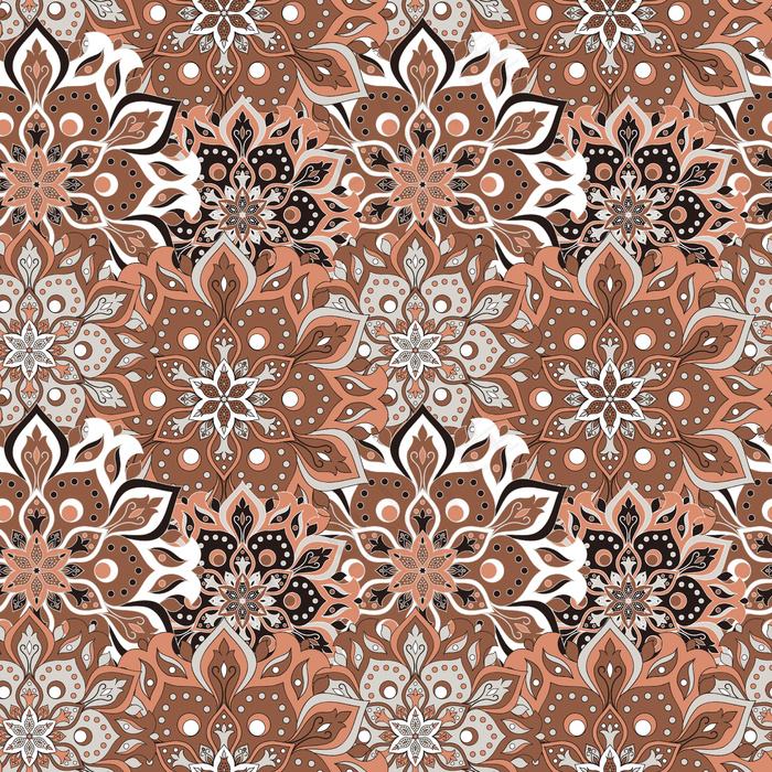 花朵曼荼罗无缝图案