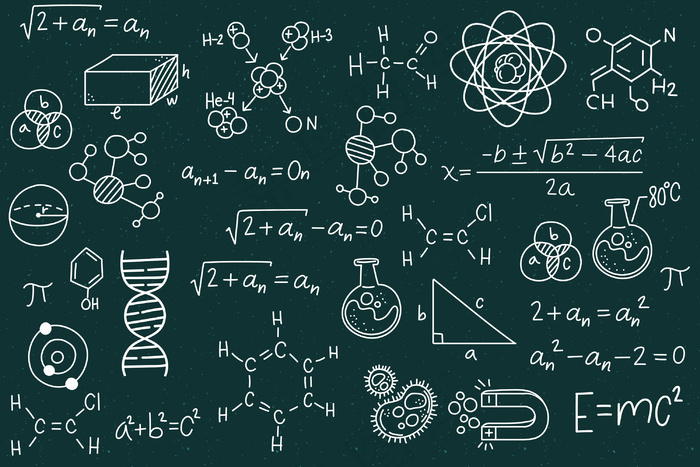 黑板上手绘科学公式eps,ai矢量模版下载