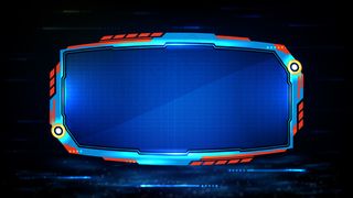 蓝色发光科技的抽象未来背景科幻框架hud ui