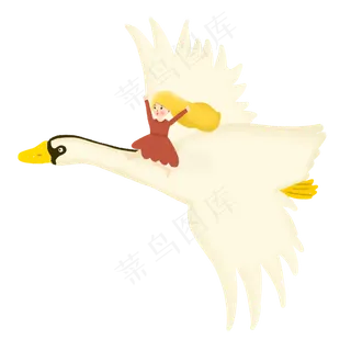 创意秋天寒露女孩骑大雁南飞