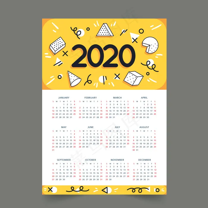 彩色日程表概念eps,ai矢量模版下载
