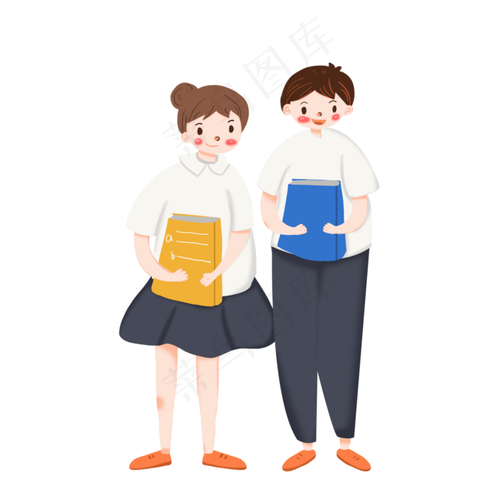 卡通上课的学生