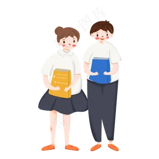 卡通上课的学生