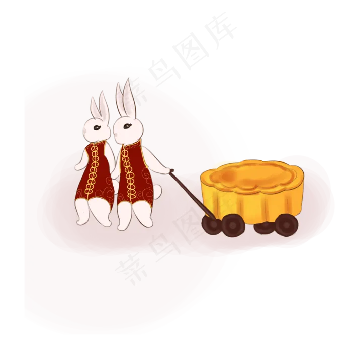 中秋节欢乐兔子节日场景元素(2000X2000(DPI:300))psd模版下载