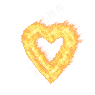 金色火焰爱心星光七夕情人节