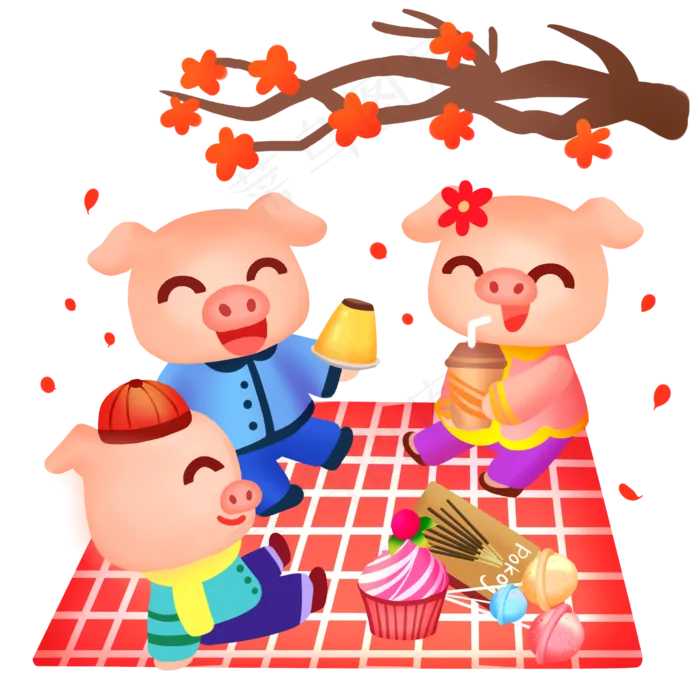 三只小猪野餐(2480X2480(DPI:299))psd模版下载