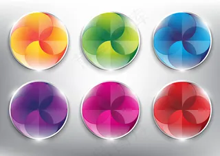 抽象矢量网页按钮集合。