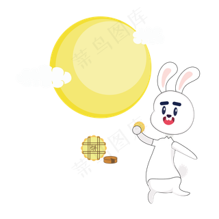 中秋节中秋玉兔卡通图案