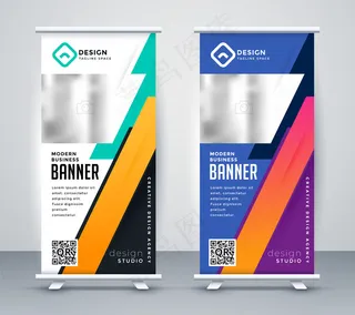 现代卷起式站立横幅banner设计