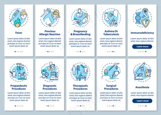 医疗保健服务车载手机app移动应用程序app页面屏幕，带有概念集