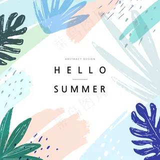 夏季购物活动说明。热带的