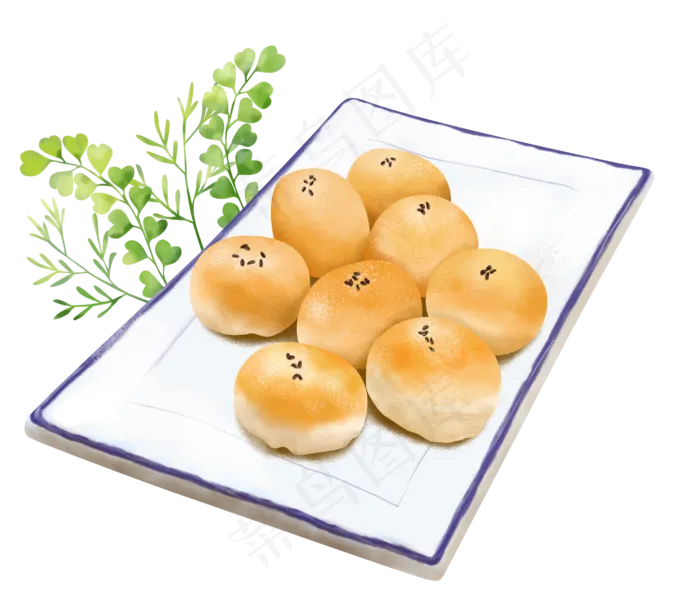 中秋节手绘中式糕点(2825X2449(DPI:300))psd模版下载