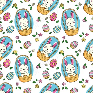 手绘彩色复活节图案