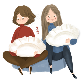 立冬吃饺子女孩