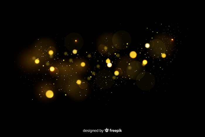 黑色背景的浮动粒子效果